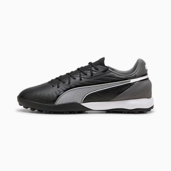 KING MATCH TT Unisex Football Boots in Black/White/Cool Dark Gray, Size 8.5 by PUMA Shoes