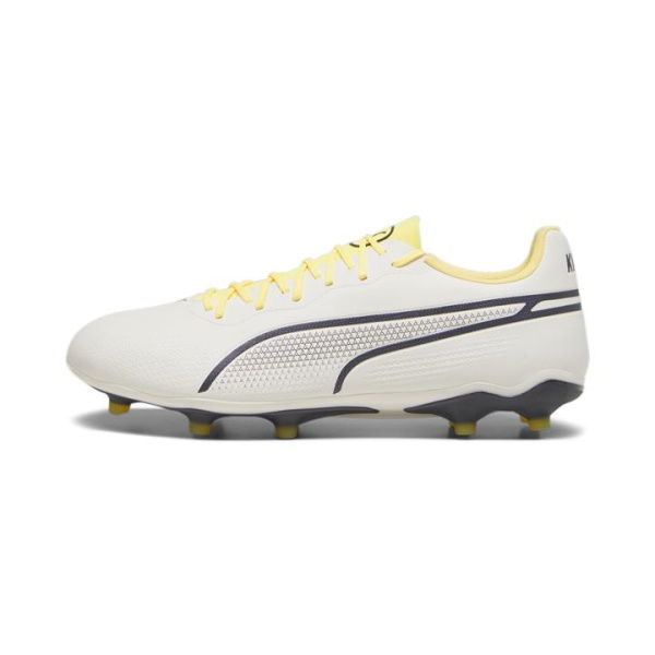 KING PRO FG/AG Unisex Football Boots in Alpine Snow/Asphalt/Yellow Blaze, Size 13, Textile by PUMA Shoes