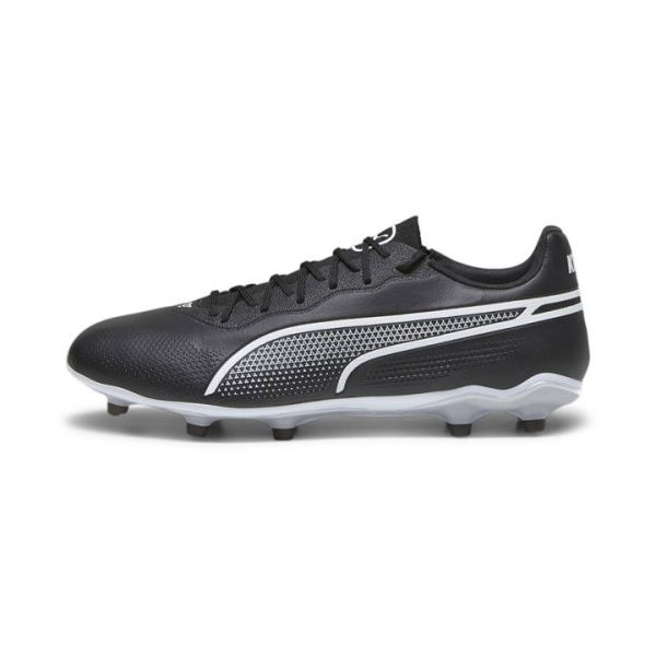 KING PRO FG/AG Unisex Football Boots in Black/White, Size 11, Textile by PUMA Shoes