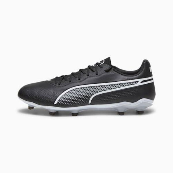KING PRO FG/AG Unisex Football Boots in Black/White, Size 7, Textile by PUMA Shoes