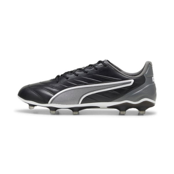 KING PRO FG/AG Unisex Football Boots in Black/White/Cool Dark Gray, Size 10, Textile by PUMA Shoes