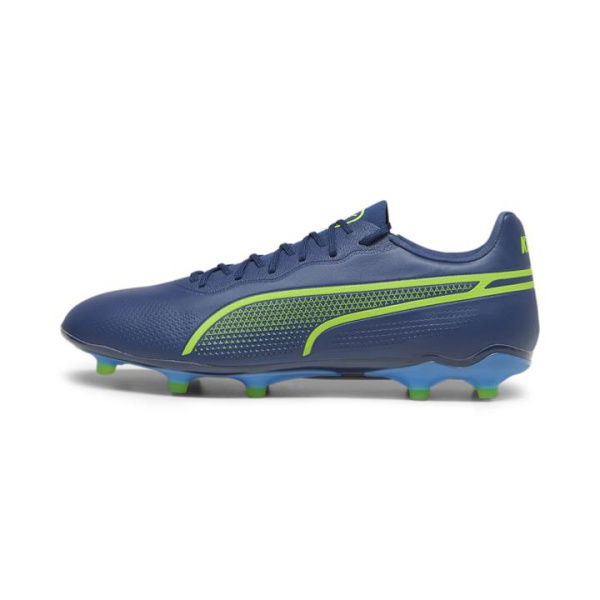 KING PRO FG/AG Unisex Football Boots in Persian Blue/Pro Green/Ultra Blue, Size 10, Textile by PUMA Shoes