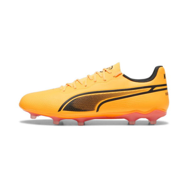 KING PRO FG/AG Unisex Football Boots in Sun Stream/Black/Sunset Glow, Size 10, Textile by PUMA Shoes