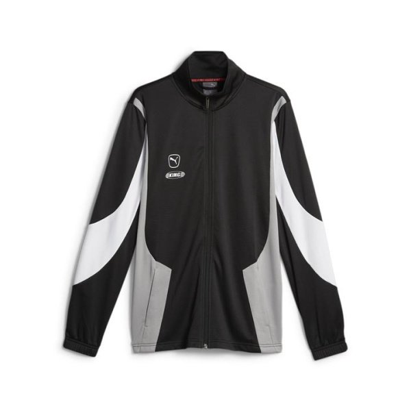 KING Pro Men's Football Jacket in Black/Concrete Gray, Size Medium, Polyester by PUMA