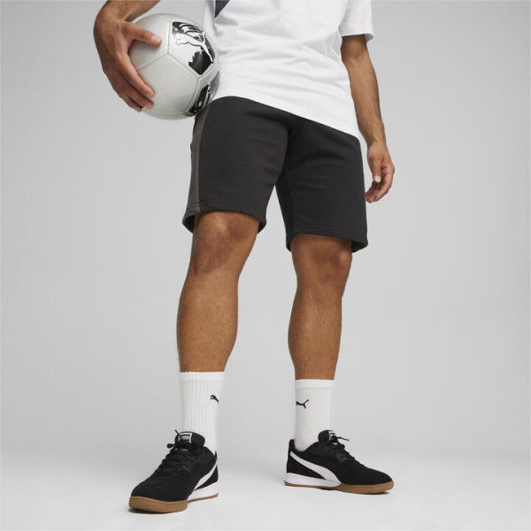 KING Top Men's Football Sweat Shorts in Black/Shadow Gray, Size Large, Cotton/Polyester by PUMA