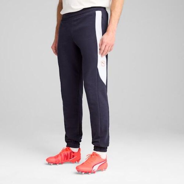 KING Top Men's Football Sweatpants in New Navy/Silver Mist, Size Small, Cotton/Polyester by PUMA