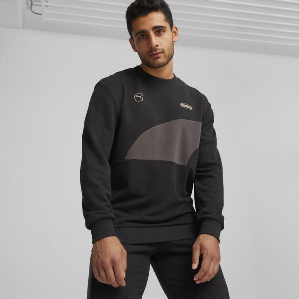 KING Top Men's Football Sweatshirt in Black/Shadow Gray, Size 2XL, Cotton/Polyester by PUMA