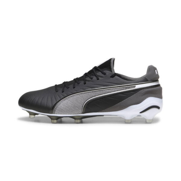 KING ULTIMATE FG/AG Football Boots in Black/White/Cool Dark Gray, Size 4, Textile by PUMA Shoes