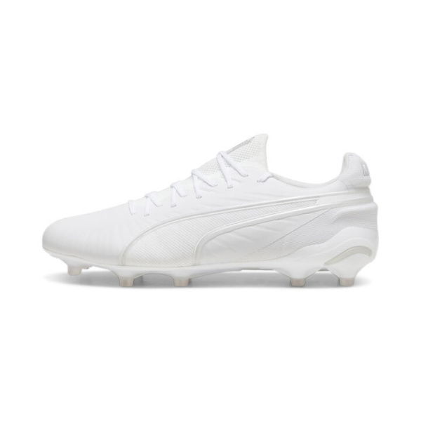 KING ULTIMATE FG/AG Unisex Football Boots in White/Silver, Size 7.5, Textile by PUMA Shoes