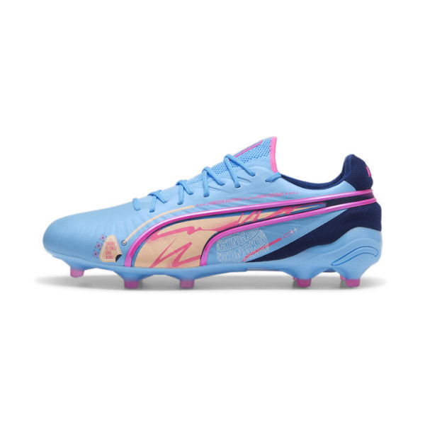 KING ULTIMATE VOLUME UP FG/AG Unisex Football Boots in Luminous Blue/Poison Pink/Blazing Blue, Size 10.5, Textile by PUMA