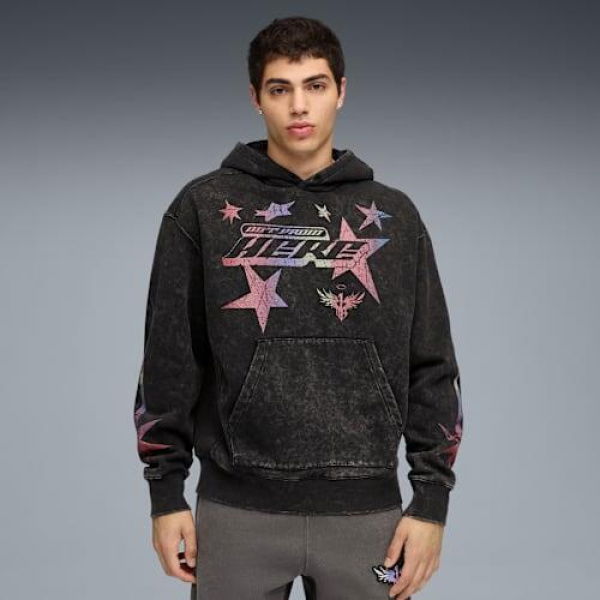 LaMelo Star Vision Hoodie Men in Black, Size Medium, Cotton/Polyester by PUMA