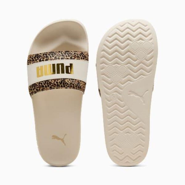 Leadcat 2.0 Animal Flair Women's Slides in Alpine Snow/Gold, Size 7, Synthetic by PUMA