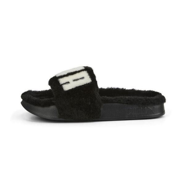 Leadcat 2.0 Fuzz Slides Women in Black/White, Size 8, Synthetic by PUMA