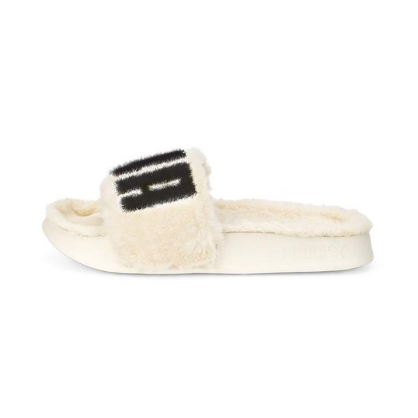 Leadcat 2.0 Fuzz Slides Women in Eggnog/Black, Size 5, Synthetic by PUMA