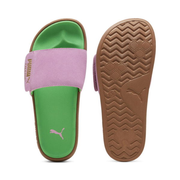 Leadcat 2.0 Palermo Foil Slides Unisex in Pink Delight/Gold/Green, Size 10, Synthetic by PUMA