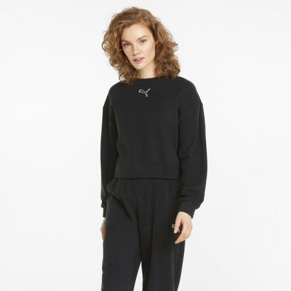 Loungewear Women's Tracksuit in Black, Size XS, Cotton/Polyester by PUMA