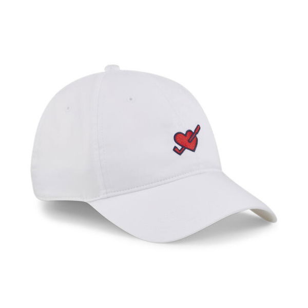 Love Golf Dad Cap in White Glow/Strong Red, Cotton by PUMA