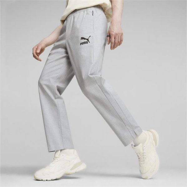LUXE SPORT T7 Unisex Pants in Light Gray Heather, Size Medium, Cotton/Polyester/Elastane by PUMA