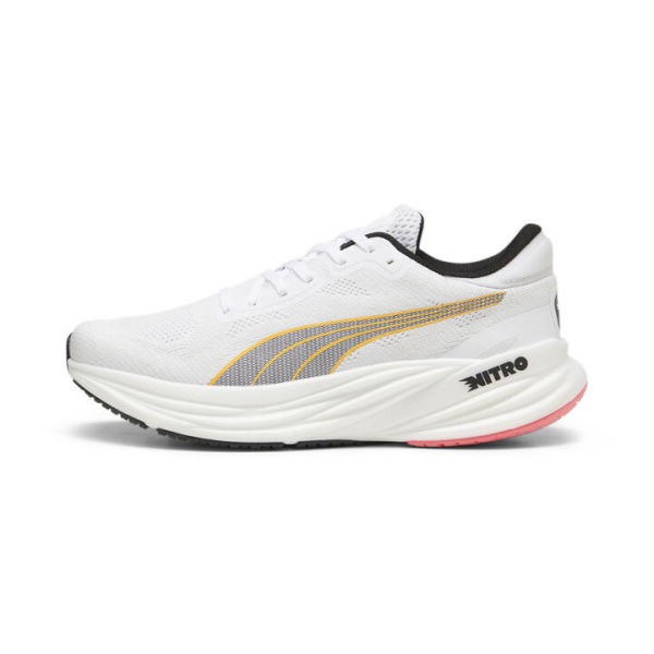 Magnify NITROâ„¢ 2 Men's Running Shoes in White/Sun Stream/Sunset Glow, Size 9, Synthetic by PUMA Shoes