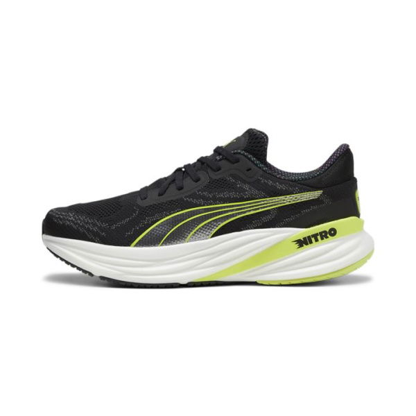 Magnify NITROâ„¢ 2 Running Shoes Men in Black/Lime Pow, Size 11.5, Synthetic by PUMA Shoes