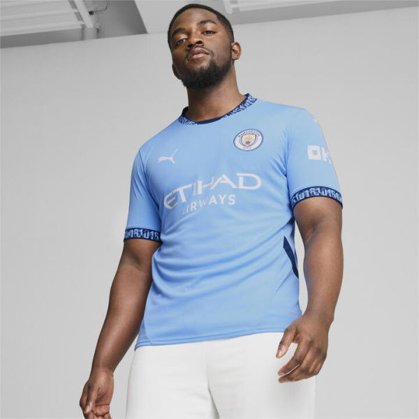 Manchester City 24/25 Home Jersey Shirt Men in Team Light Blue/Marine Blue, Size XL, Polyester by PUMA