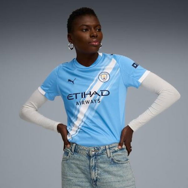 Manchester City 25/26 Women's Home Jersey Shirt in Team Light Blue/White, Size XS, Polyester by PUMA