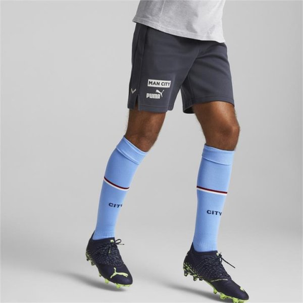 Manchester City F.C. Football Casuals Shorts Men in Parisian Night/Gray Violet, Size 2XL, Cotton/Polyester by PUMA