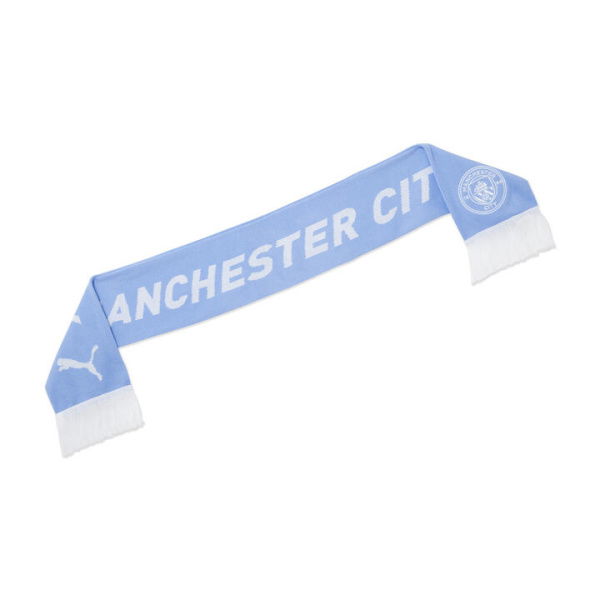 Manchester City ftblESSENTIALS Scarf in Team Light Blue/White, Acrylic by PUMA