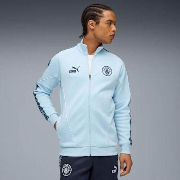 Manchester City KING Men's Anthem Jacket in Silver Sky/Deep Navy, Size Small, Polyester by PUMA