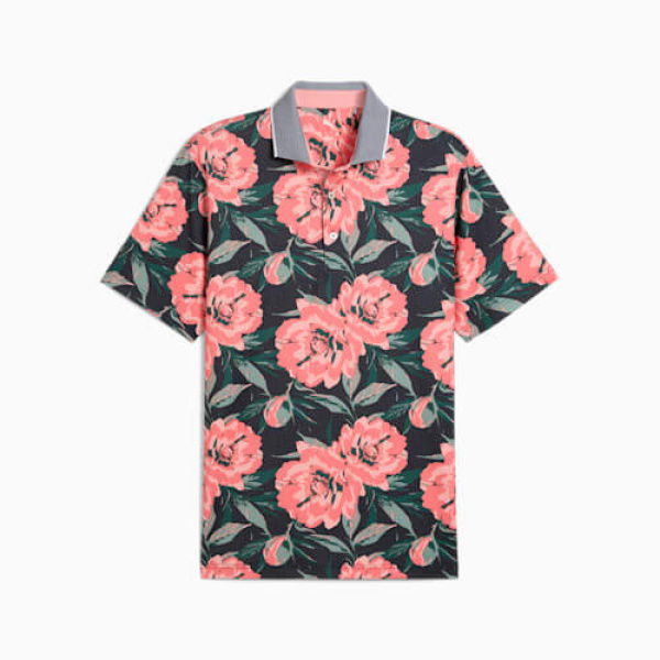 MATTR Beautiful Game Men's Golf Polo Top in Deep Navy/Red Fire, Size Small by PUMA