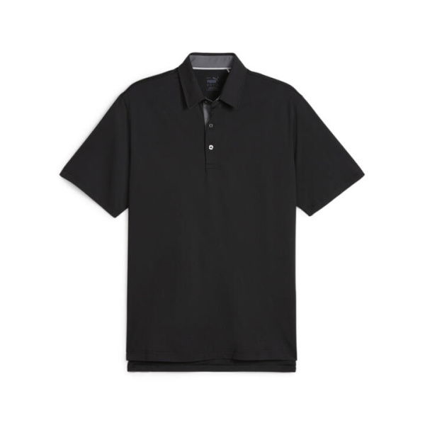 MATTR Brigade Men's Golf Polo Top in Black/Slate Sky, Size Small, Polyester/Elastane by PUMA