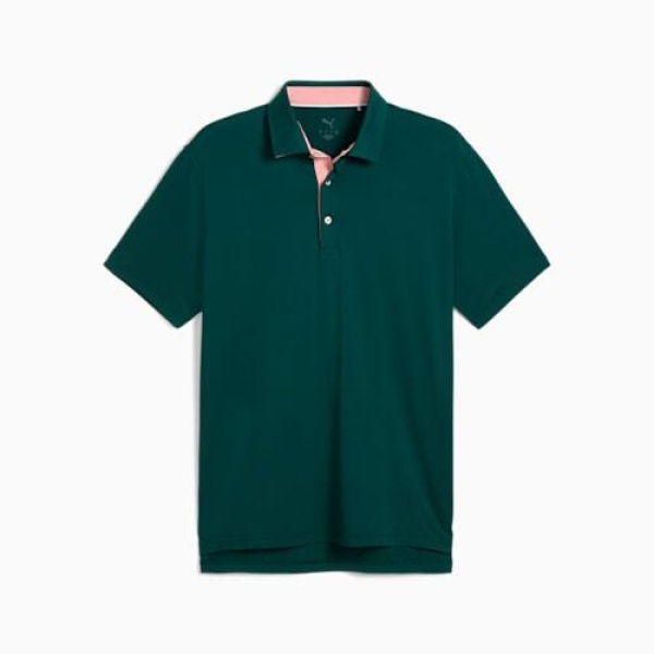 MATTR Brigade Men's Golf Polo Top in Dark Myrtle/Pink Fruit, Size XL, Polyester/Elastane by PUMA