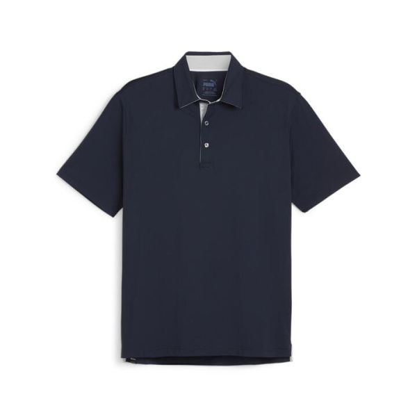 MATTR Brigade Men's Golf Polo Top in Deep Navy/Ash Gray, Size Large, Polyester/Elastane by PUMA