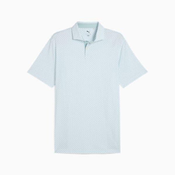 MATTR Micro Floral Golf Men's Polo Top in White Glow/Modern Mint, Size Small by PUMA