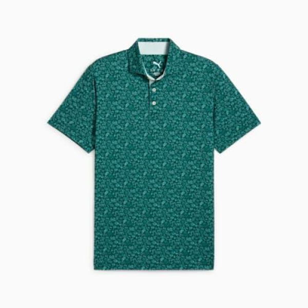 MATTR Peach Stand Men's Golf Polo Top in Dark Myrtle, Size Medium by PUMA