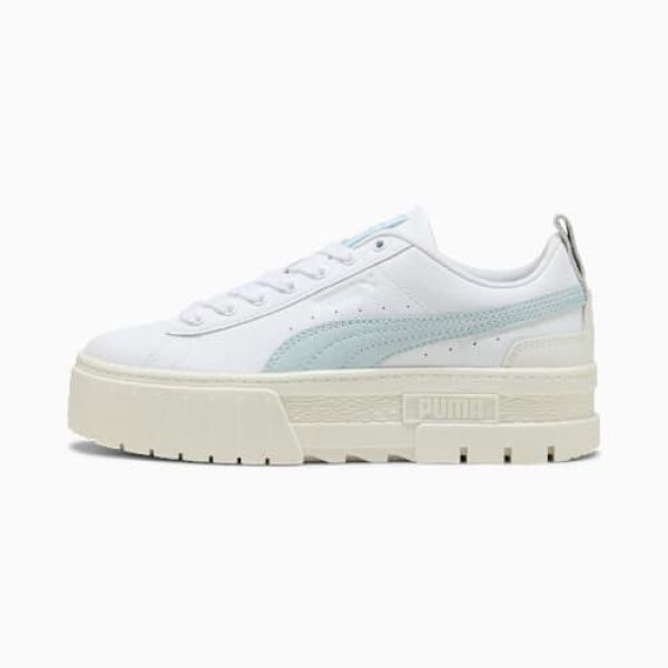 Mayze Lux Sneakers Women in White/Sea Glass, Size 8.5, Synthetic by PUMA Shoes