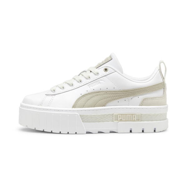 Mayze Luxe Women's Sneakers in White/Desert Dust, Size 7.5, Synthetic by PUMA