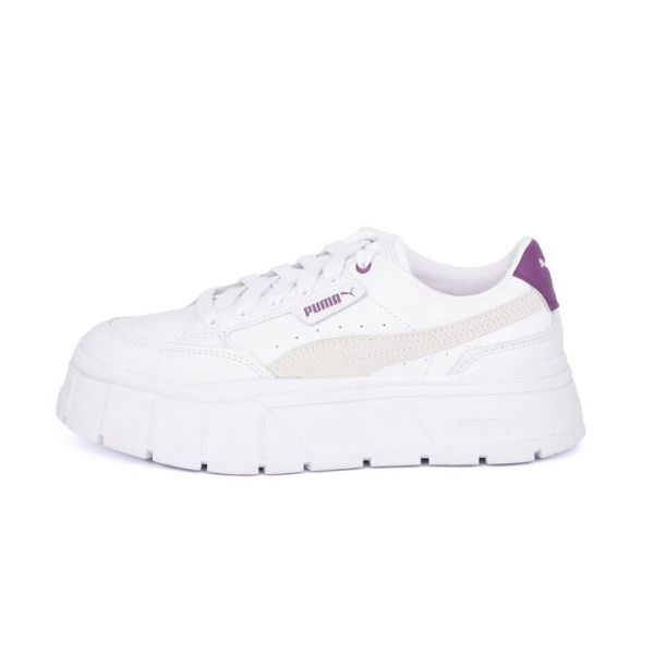 Mayze Stack Women's Sneakers in White/Crushed Berry, Size 10.5, Synthetic by PUMA