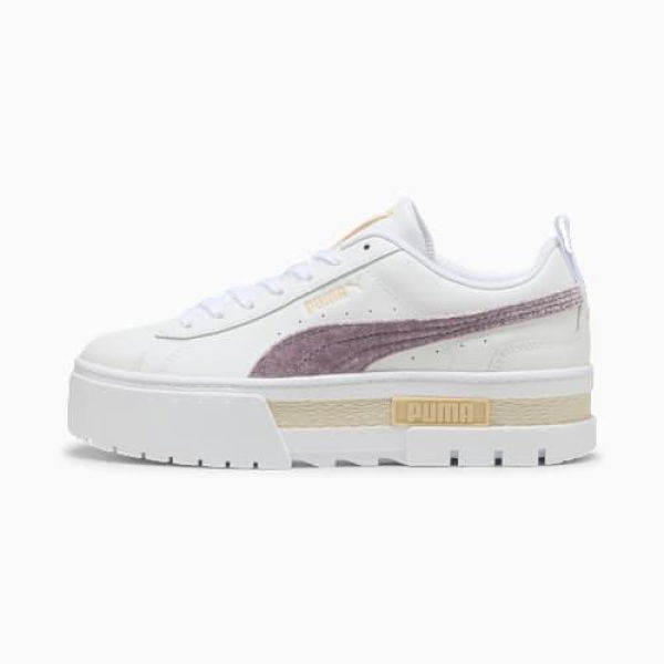 Mayze Velvet Dream Women's Sneakers in White/Plum Jam, Size 5.5, Synthetic by PUMA