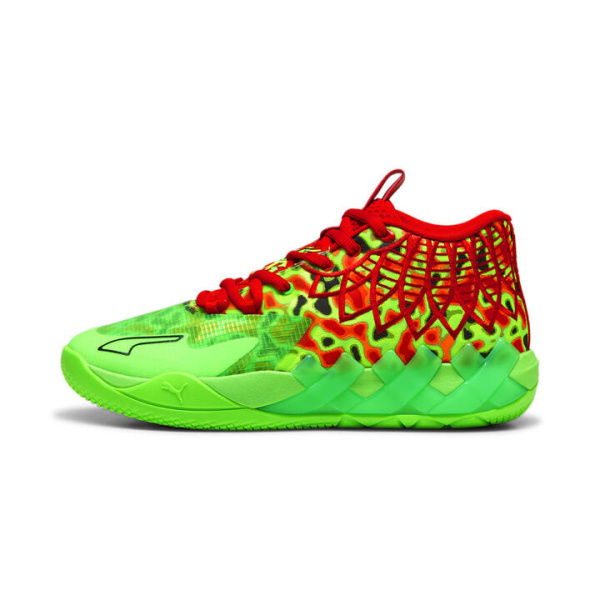 MB.01 Thermal Unisex Basketball Shoes in Fluro Green Pes/Red, Size 13, Synthetic by PUMA Shoes