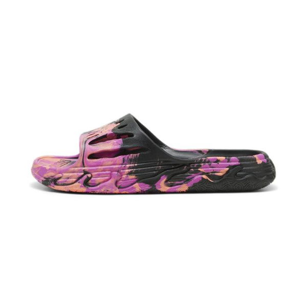 MB.03 Basketball Unisex Slides in Black/Deep Orchid/Fluro Peach Pes, Size 10, Synthetic by PUMA