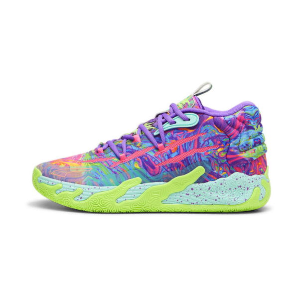 MB.03 Be You Unisex Basketball Shoes in Purple Glimmer/Knockout Pink/Green Gecko, Size 10, Synthetic by PUMA Shoes