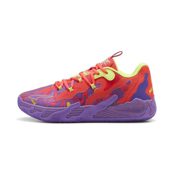 MB.03 Lo Lava Unisex Basketball Shoes in Purple Glimmer/Red Blast, Size 10, Synthetic by PUMA Shoes