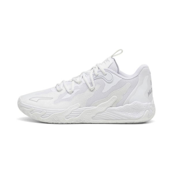 MB.03 Lo Unisex Basketball Shoes in White/Gray Fog, Size 10, Synthetic by PUMA Shoes