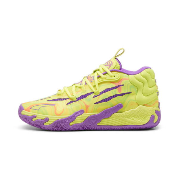 MB.03 Spark Unisex Basketball Shoes in Safety Yellow/Purple Glimmer, Size 10, Synthetic by PUMA Shoes