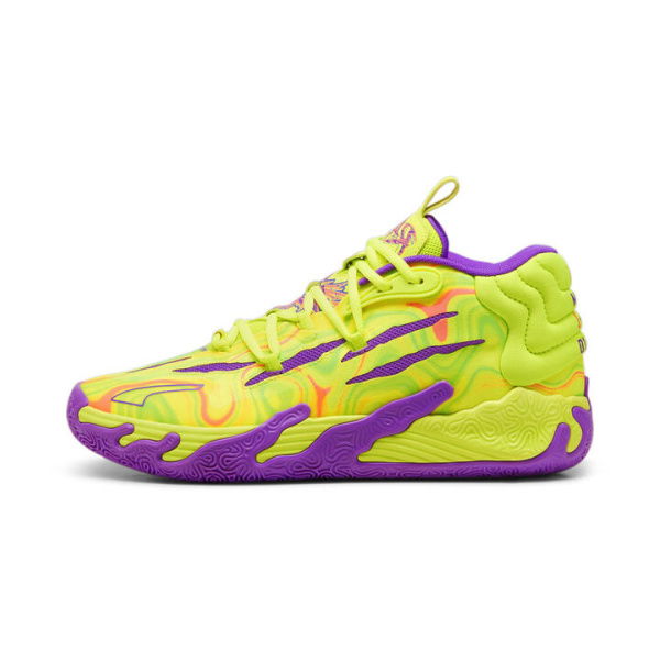 MB.03 Spark Unisex Basketball Shoes in Safety Yellow/Purple Glimmer, Size 12, Synthetic by PUMA Shoes