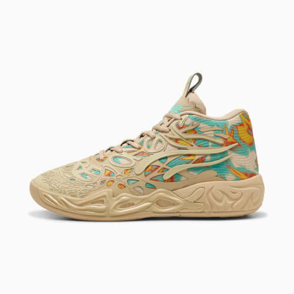 MB.04 Flare Unisex Basketball Shoes in Light Sand/Aquatic/Orange Glo, Size 6, Synthetic by PUMA Shoes