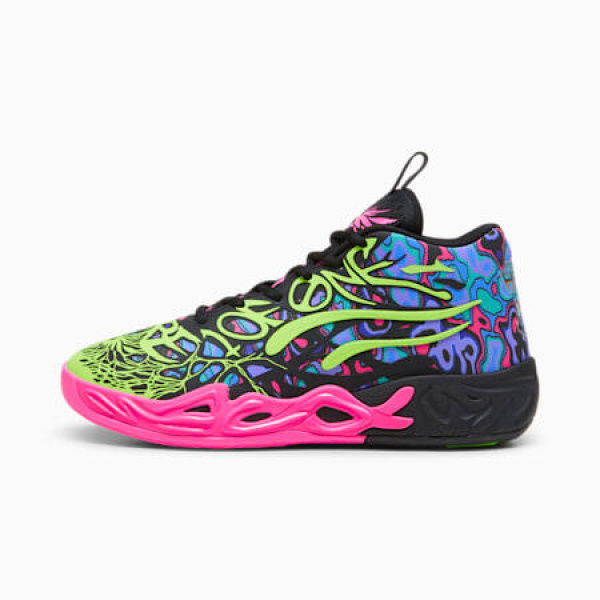 MB.04 Heem Basketball Shoes in Black/Luminous Pink/Electric Lime, Size 8, Synthetic by PUMA Shoes