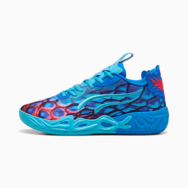 MB.04 Lo Alien Skins Unisex Basketball Shoes in Ultra Blue/Luminous Pink/Green Glare, Size 6.5, Synthetic by PUMA Shoes