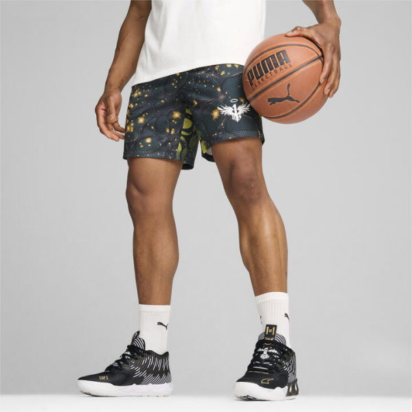 Melo 50th Men's Basketball Shorts in Black/Aop, Size Small, Polyester by PUMA